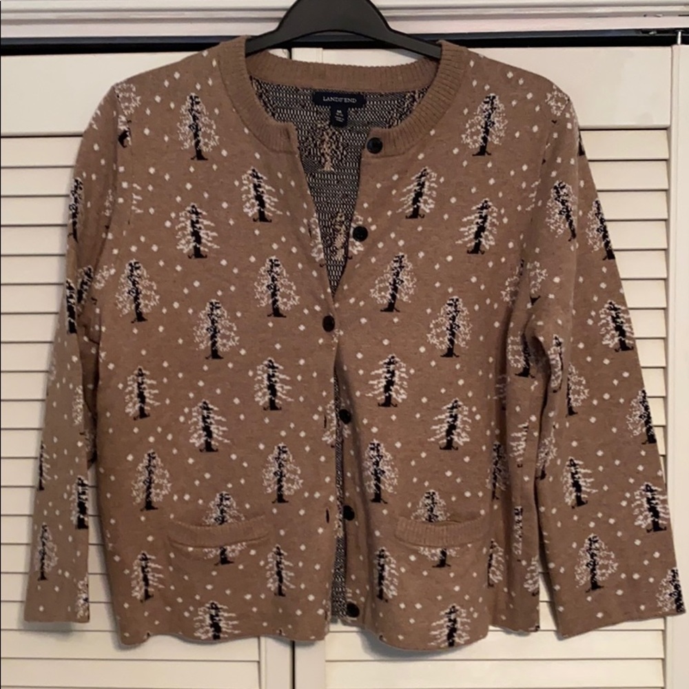 Christmas tree sweater size Medium from lands End.
